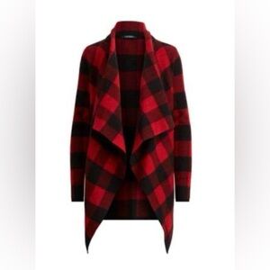 Lauren Ralf Lauren cardigan/fall outerwear-100% super soft wool-Size L US-plaid